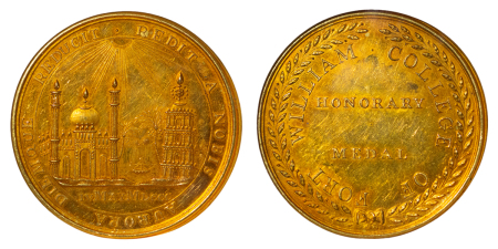 India, British Colonial. George III AU Fort William College Medal. Dated 1800 (1800-1854)