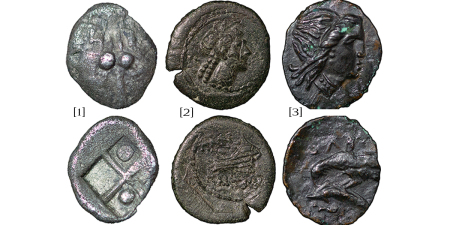 Ancient Greece. Lot of 3x Black Sea, Kimmerian Bosphorus Æ & AR coins. 470BC-16BC.