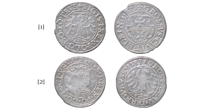 Poland. Lot (x2) Sigsmund I "The Old" AR Groschen Elbing. 1531 & 1539.