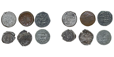 Islamic mix lot of silver dirhams and copper dump coin. 1100-1300. 