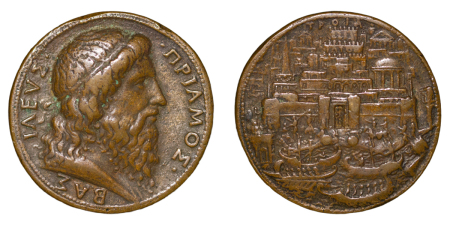 Italy. King Priam of Troy Æ cast Medallion by Alessandro Cesati. (1500-1564). 
