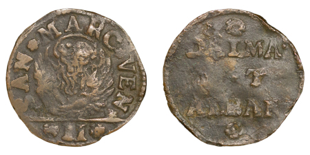 Italian States, Venice. Dalmatia & Albania CU 2 Soldi. 1691-1709. 