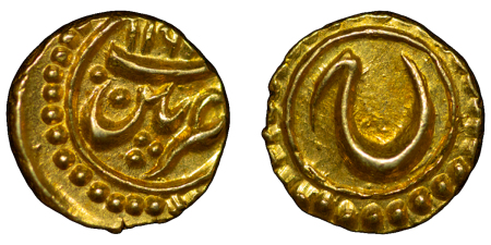 Indian States, Kingdom of Mysore.  Tipu Sultan AU Fanam. AH1191 (1785).