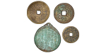 China. Qing Dynast lot of 4x Æ Amulets. 1636-1911.
