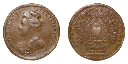 Great Britain. Queen Anne CU Accession Medallion. 1702. 