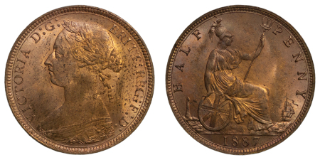 Great Britain. Victoria Æ Halfpenny. 1887. 