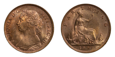 Great Britain. Victoria Æ Farthing. 1891. 