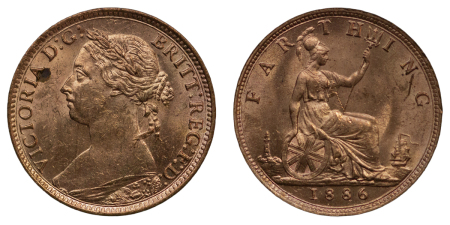 Great Britain. Victoria Æ Farthing. 1886. 