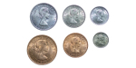 New Zealand. Elizabeth II Ni & CU set of uncirculated currency issue coins. 1963-1965.