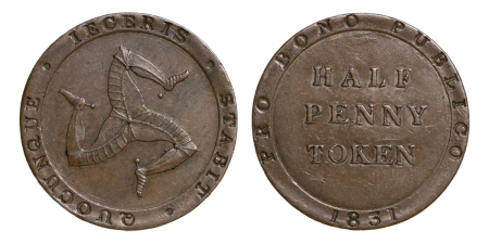 Great Britain. Isle of Man CU William Callister Halfpenny Bank Token. 1831. 
