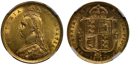 Australia. Victoria AU Half Sovereign. 1887S. 