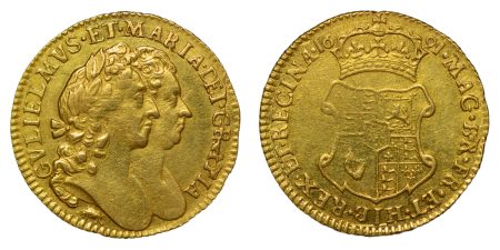Great Britain. William & Mary AU ½ Guinea, Elephant & Castle. 1691. 
