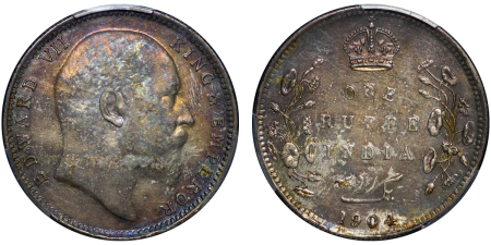 India, British Colonial. Edward VII AR Rupee. 1904B. 
