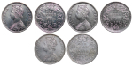 India, British Colonial. Victoria lot of 3x AR Rupees. 1862, 1885 & 1890.