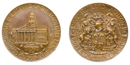 Great Britain. Edward VII. Lancaster Æ Medal for the "Opening of the Town Hall". 1909. 