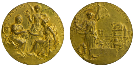 Great Britain. Franco-British Exhibition Æ Gilt Medal. 1908. 
