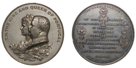 Portugal. Edward VII WM Medallion, for The Visit of King Carlos I & Queen Amelie to London. 1904.