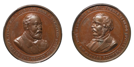 Great Britain. Victoria Æ Iron, Hardware & Metal Trades Pension Scheme Medallion. 1893.
