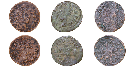 Polish- Lithuania. John Casimir II CU Schillings (Lot x3). 1665.