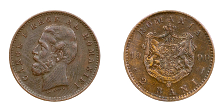 Romania. Carol I CU 2 Bani. 1900.