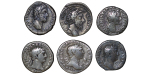 Ancient Rome. Lot of 5x AR Denarius. Hadrian, Trajan, M.Aurelius etc. 130-190AD.