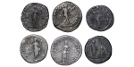 Ancient Rome. Lot of 5x AR Denarius. Hadrian, Trajan, M.Aurelius etc. 130-190AD.