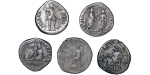 Ancient Rome. Lot of 5x AR Denarius. Hadrian, Faustina, M.Aurelius etc. 130-190AD.