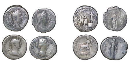 Ancient Rome. Lot of 4x AR Denarius. Trajan, Commodus,