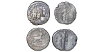 Ancient Rome. Lot of 4x AR Denarius. Trajan, Commodus,