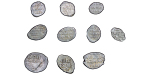 Russia, Empire. Peter I & Ivan IV lot of 10x AR Wire Money Kopeks. 1535-1700.