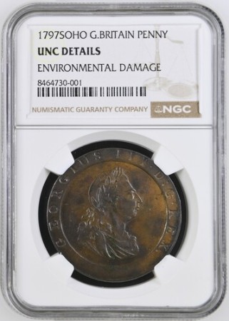 Great Britain. George III CU Soho Cartwheel Penny. 1797. 