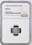Sweden. Oscar II AR 10 Ore. 1883EB.