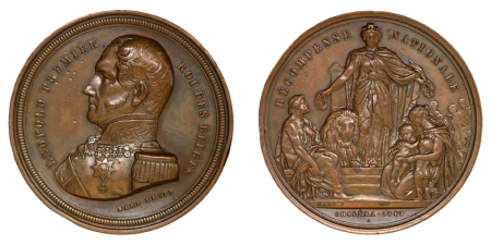 Belgium. Leopold I Æ Medallion for the Cholera Epidemic. 1849. 