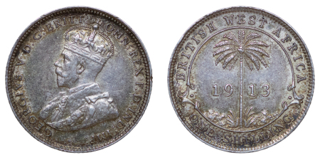 British West Africa. George V AR Shilling. 1913.