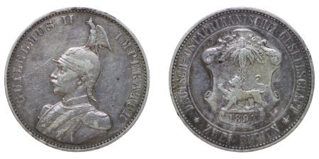 German East Africa. Willhelm II AR 2 Rupien. 1894. 
