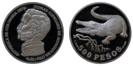 Colombia. Republic AR Proof 500 Pesos. 1978.