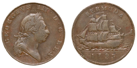 Bermuda, British Colonial. George III CU Penny. 1793.