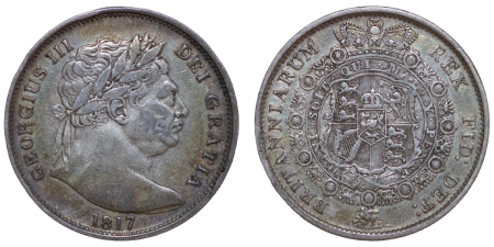 Great Britain. George III AR "Bull Head" Halfcrown. 1817. 