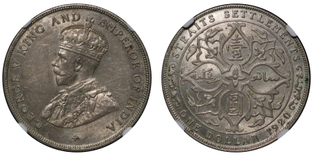 Straits Settlements. George V AR Dollar. 1920 (Large).
