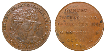 Great Britain. George III CU ½ Penny token, Louis XVI Murdered by the Factious. 1793. 