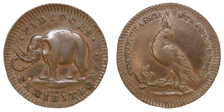 Great Britain. Middlesex, Piddocks CU ¼d. Token, Elephant & Cockatoo. 1795 (ND).