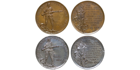 South Africa. Victoria Æ & WM Boer War Medal pair "Call to War". 1900. (x2)