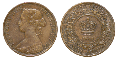 Canada, Nova Scotia. Victoria CU 1 Cent. 1862. 