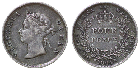 British Guiana. Victoria AR Fourpence. 1894. 