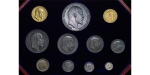 Great Britain. Edward VII Specimen Year Short Set for Coronation. Sovereign to Maundy Penny, 11x Coins.1902.