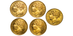 Great Britain. Victoria BR Cumberland Jacks Gaming Counters "To Hanover" lot x5. 1837. 