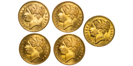 Great Britain. Victoria BR Cumberland Jacks Gaming Counters "To Hanover" lot x5. 1837.