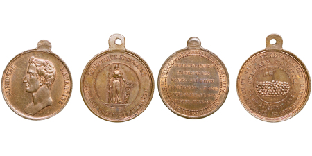 France. Rochefort & Alphonse Lamartine lot of 2x Copper Medalets. 1830-1890.