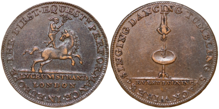 Great Britain, London. Lyceum Theatre CU Halfpenny Token. c. 1790's.
