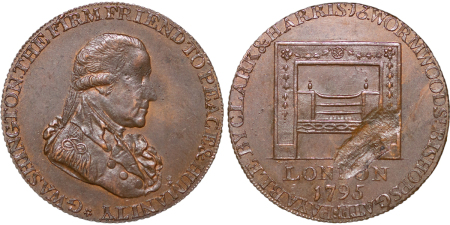 Great Britain, London. Bishopsgate CU Clark & Harris Halfpenny. 1795.